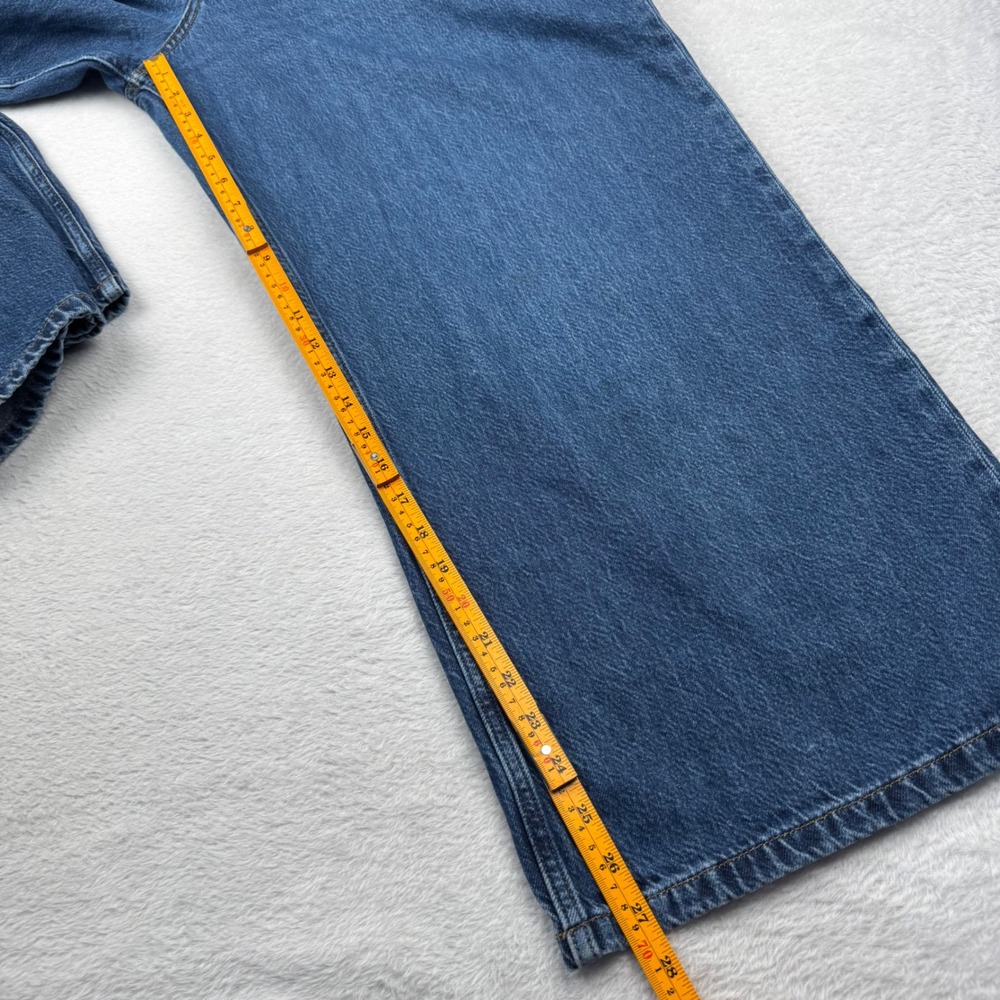Abercrombie & Fitch The Crop Wide Leg Jeans Womens 33/16L Blue High Rise Denim - Picture 8 of 12